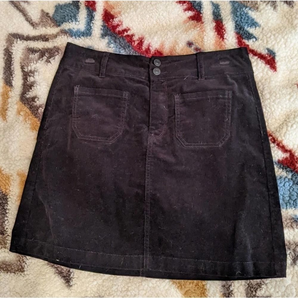 Black Corduroy A-line Skirt Sz 7